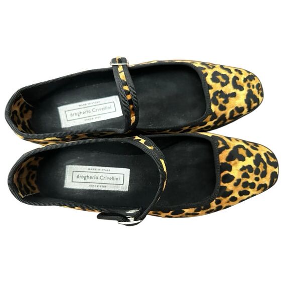 Drogheria Crivellini Square Toe Mary Jane flats in a leopard print EU 40, US 9.5 - Picture 5 of 10